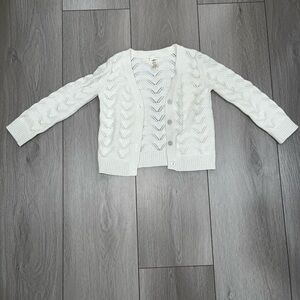 Osh Kosh Bgosh Chic White Ivory Knit Cardigan